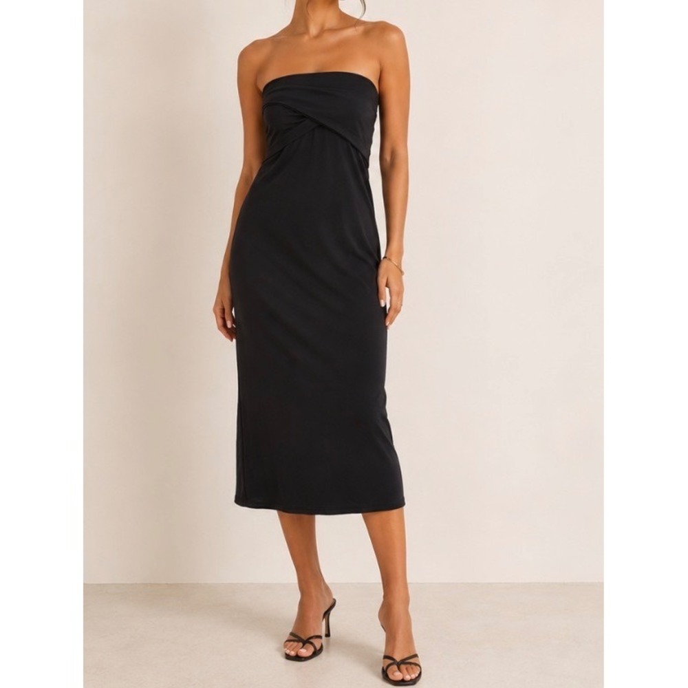 Meshki Bobeau Black Convertible Multi-Way Maxi Skirt Strapless Midi Dress XXXL